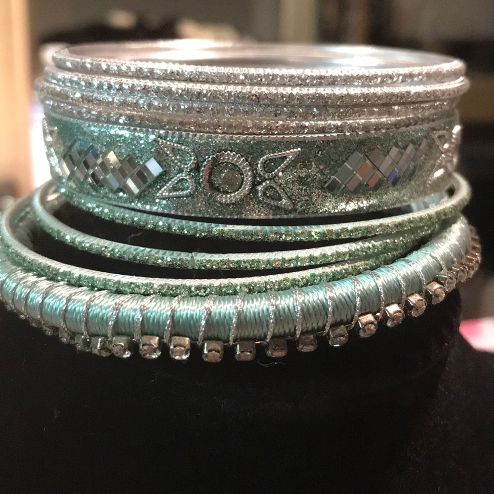 Set of coordinating bangle bracelets